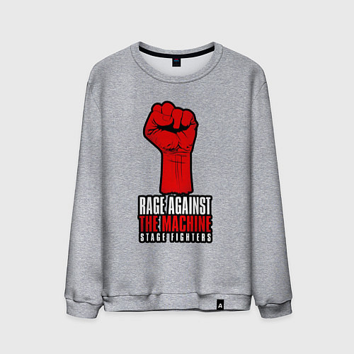 Мужской свитшот Rage against the machine - fist / Меланж – фото 1