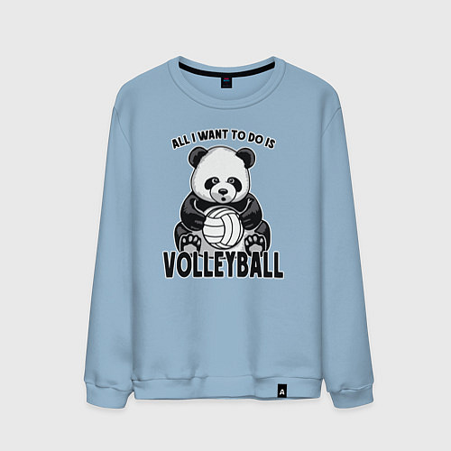Мужской свитшот Panda volleyball / Мягкое небо – фото 1