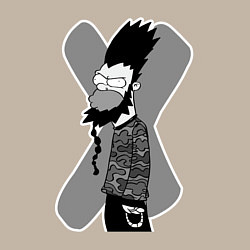 Свитшот хлопковый мужской Static x - Homer Simpson, цвет: миндальный — фото 2