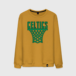 Свитшот хлопковый мужской Celtics net, цвет: горчичный