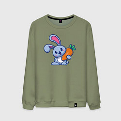 Мужской свитшот Весёлый зайчик с морковкой