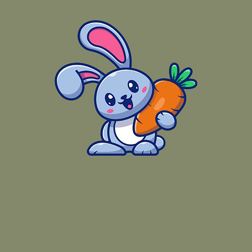 Мужской свитшот Весёлый зайчик с морковкой / Авокадо – фото 3