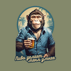 Свитшот хлопковый мужской За эволюцию, цвет: авокадо — фото 2