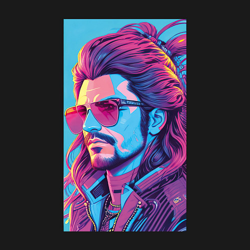 Мужской свитшот Мужчина в очках в стиле 90-х / Черный – фото 3