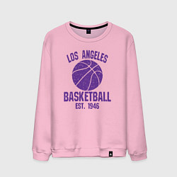 Свитшот хлопковый мужской Basketball Los Angeles, цвет: светло-розовый