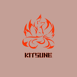 Свитшот хлопковый мужской Огненная лисица-демон, цвет: пыльно-розовый — фото 2