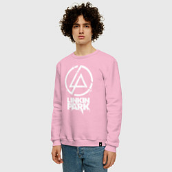 Свитшот хлопковый мужской Linkin Park - white, цвет: светло-розовый — фото 2