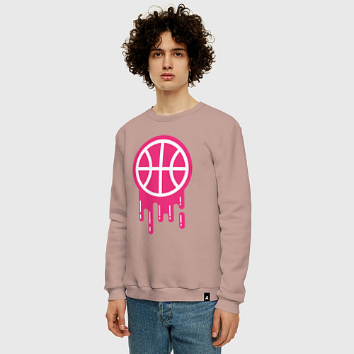 Мужской свитшот Pink basketball / Пыльно-розовый – фото 3