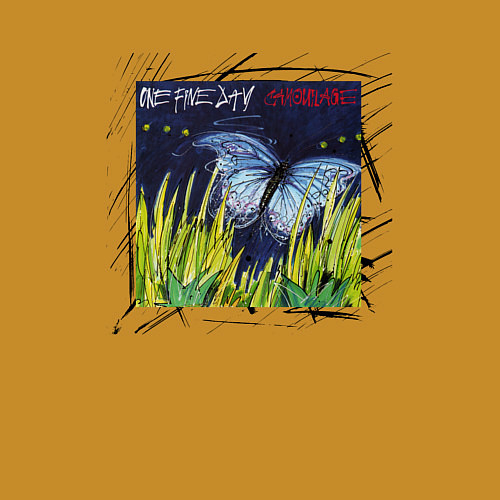 Мужской свитшот Camouflage - One Fine Day singles / Горчичный – фото 3