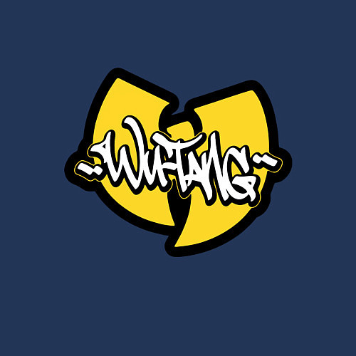 Мужской свитшот Wu tang - logo / Тёмно-синий – фото 3