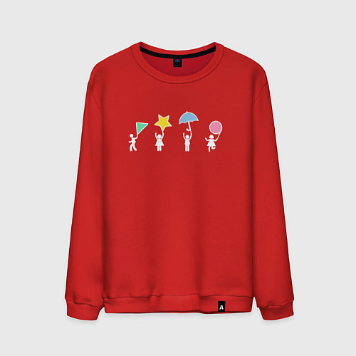 Мужской свитшот Значки игры - Игра в кальмара / Красный – фото 1