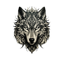 Свитшот хлопковый мужской Племенной волк, цвет: белый — фото 2