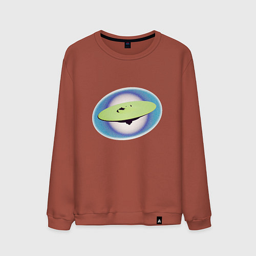 Мужской свитшот НЛО в космосе / Кирпичный – фото 1