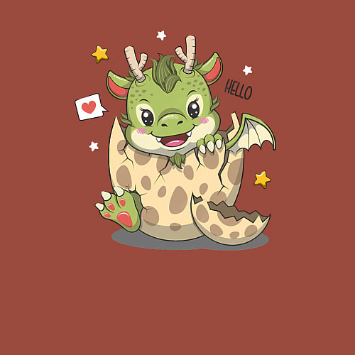 Мужской свитшот Дракончик / Кирпичный – фото 3