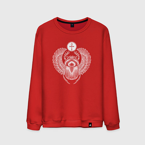 Мужской свитшот Жук-скарабей египетский / Красный – фото 1
