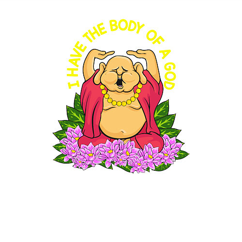 Мужской свитшот У меня тело бога / Белый – фото 3