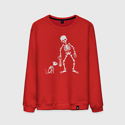 Мужской свитшот Котик и скелет