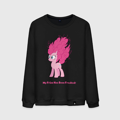 Мужской свитшот Пинки Пай с гривой дыбом / Черный – фото 1