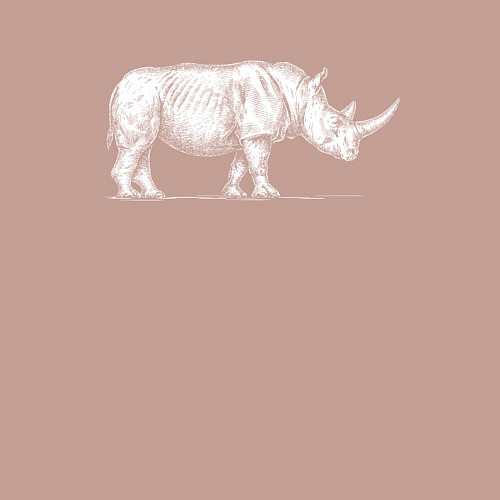 Мужской свитшот Носорог белый сбоку / Пыльно-розовый – фото 3