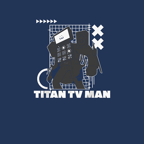 Мужской свитшот Titan TV Man / Тёмно-синий – фото 3