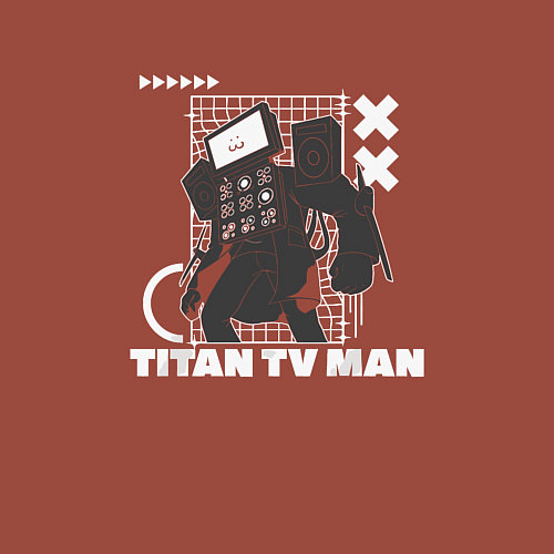 Мужской свитшот Titan TV Man / Кирпичный – фото 3