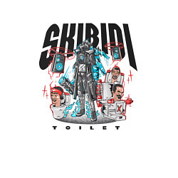 Свитшот хлопковый мужской Скибиди туалет и титан, цвет: белый — фото 2