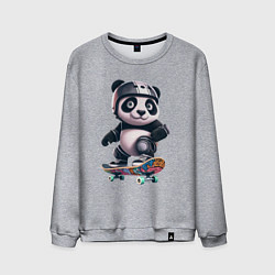 Мужской свитшот Cool panda on a skateboard - extreme