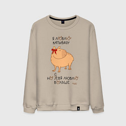 Мужской свитшот Мем капибара: люблю капибару