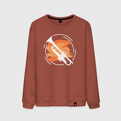 Свитшот хлопковый мужской Джазовая труба, цвет: кирпичный