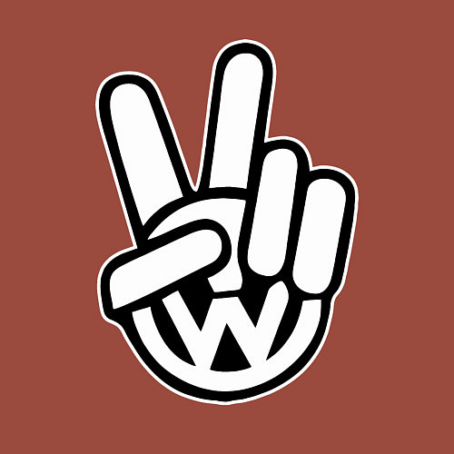 Мужской свитшот Volkswagen peace / Кирпичный – фото 3