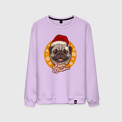Мужской свитшот Санта мопс