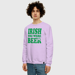 Свитшот хлопковый мужской Irish you were beer, цвет: лаванда — фото 2