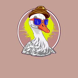 Свитшот хлопковый мужской Гусь в шляпе и в очках, цвет: пыльно-розовый — фото 2