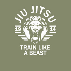 Свитшот хлопковый мужской Джиу-джитсу тренируйся как зверь, цвет: авокадо — фото 2