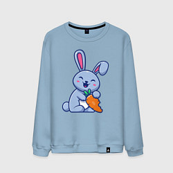 Мужской свитшот Радостный кролик с морковкой