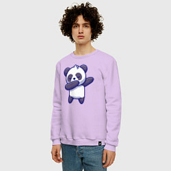 Свитшот хлопковый мужской Dabbing panda, цвет: лаванда — фото 2