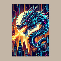 Свитшот хлопковый мужской New year dragon - neon, цвет: миндальный — фото 2