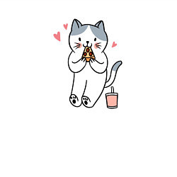 Свитшот хлопковый мужской Кот с пиццей, цвет: белый — фото 2