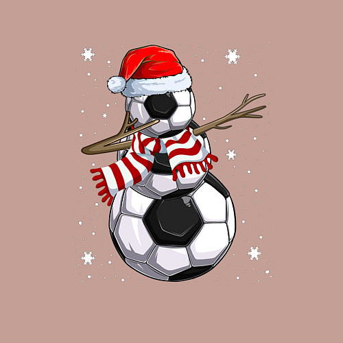 Мужской свитшот Soccer snowman / Пыльно-розовый – фото 3