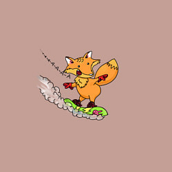 Свитшот хлопковый мужской Лиса на сноуборде, цвет: пыльно-розовый — фото 2