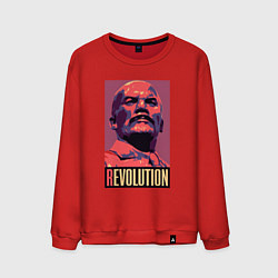 Свитшот хлопковый мужской Lenin revolution, цвет: красный