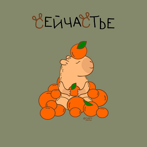 Мужской свитшот Капибара в мандаринах / Авокадо – фото 3