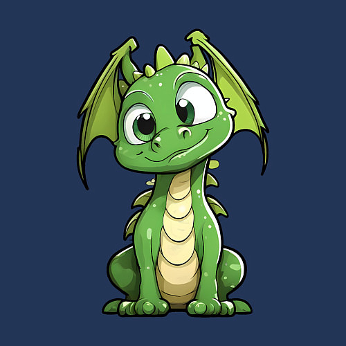 Мужской свитшот Маленький дракончик / Тёмно-синий – фото 3