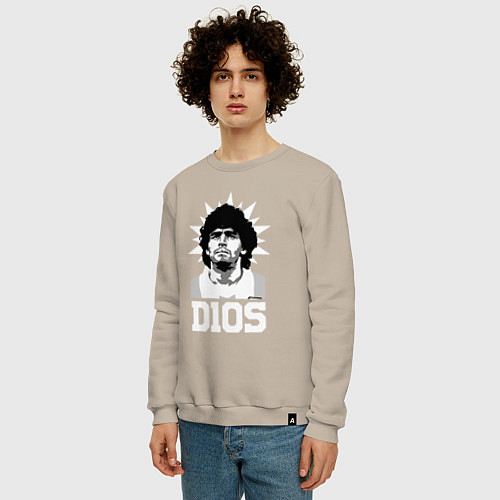 Мужской свитшот Dios Diego Maradona / Миндальный – фото 3