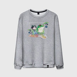 Мужской свитшот Маомао чиби и лягушка - Монолог фармацевта