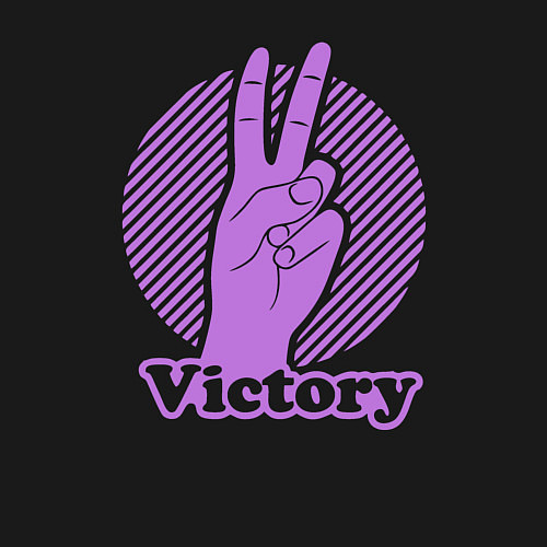 Мужской свитшот Victory hand gesture / Черный – фото 3