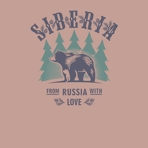 Мужской свитшот Сибирь - из России с любовью / Пыльно-розовый – фото 3