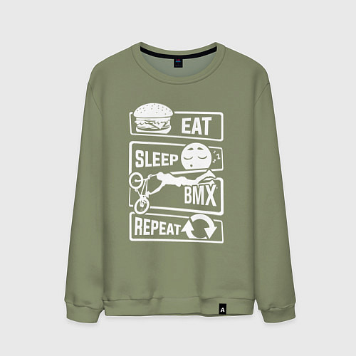Мужской свитшот Еда сон bmx / Авокадо – фото 1