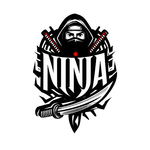 Мужской свитшот Ниндзя с мечами в маске / Белый – фото 3