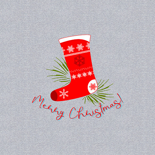 Мужской свитшот Рождественский сапожок / Меланж – фото 3